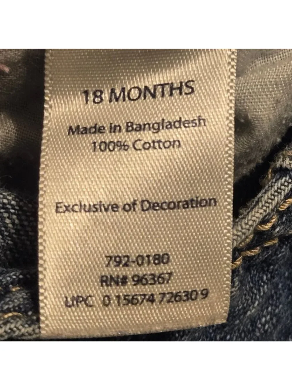 OshKosh Bgosh Infant Girls Denim Overalls Shortalls 18 Months Flower Embroidery